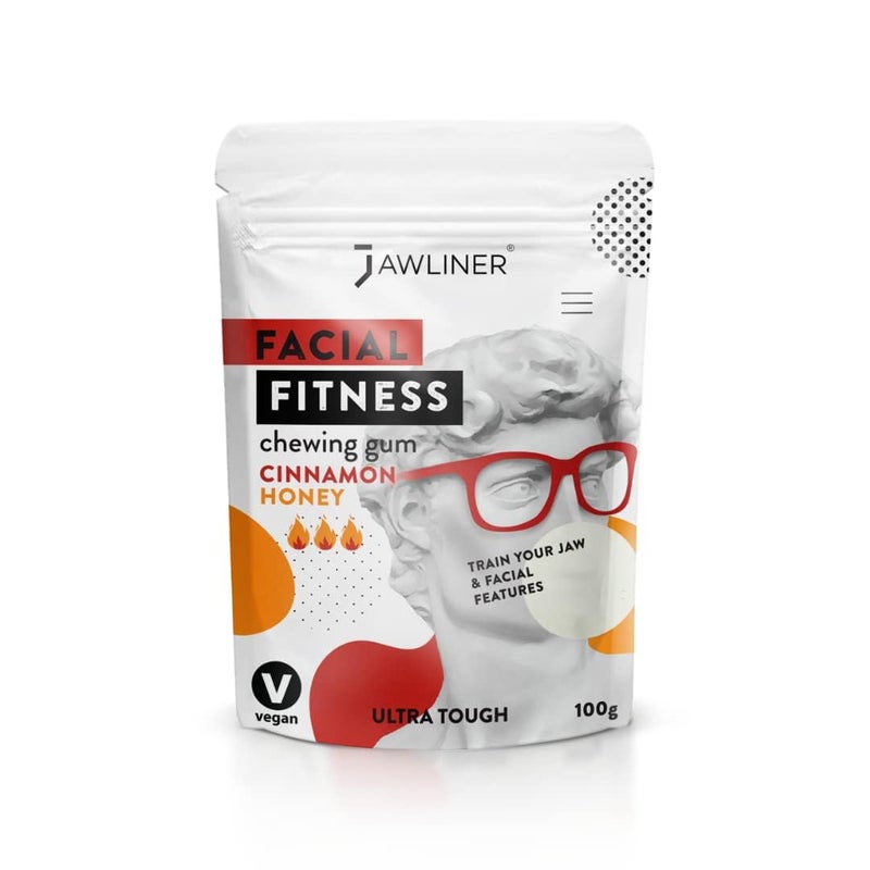 Jawliner® - Pioneers the Toughest Handmade 15x Harder Jawline Gum Includes 12 Weeks Coaching - Sugar-Free Cinnamon Honey Gum - Jawline Exerciser for Mewing & Shaping the Jaw (2 Months Pack) - Image 1